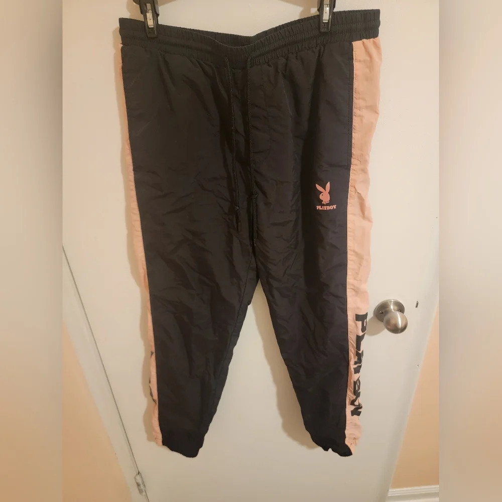 Playboy Pacsun Joggers Womens Medium Black & Pink Nylon with Polyester lining